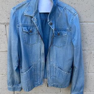 Ralph Lauren Light Blue Denim Jacket with Tan Label